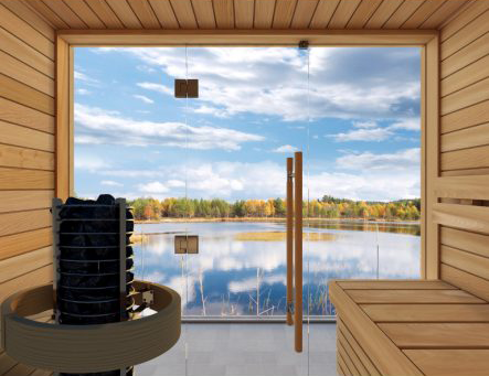 Medium SAWO Sauna with Glass Front