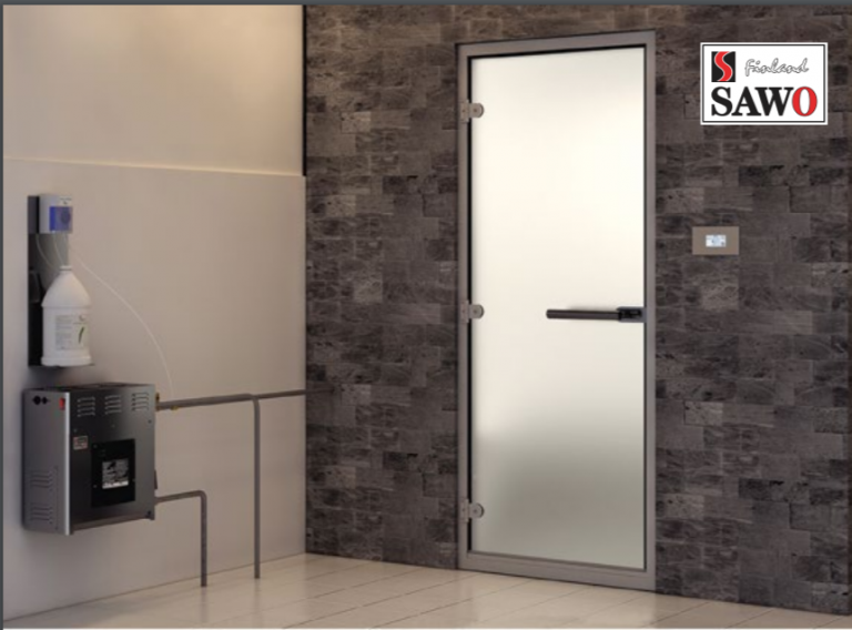STEAM ROOM DOOR FROSTED GLASS LEFT OPENING SAWO Sauna People