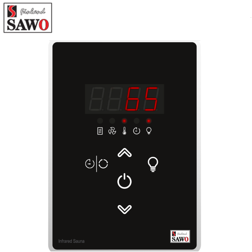 SAWO infrared sauna room interface