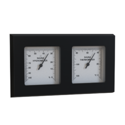 SAUNA THERMOMETER & HYGROMETER BLACK RECTANGLE SAWO