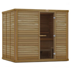 Large 7-seater SAWO sauna with right-hand door in Spruce