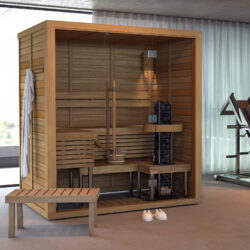 4 person SAWO sauna with glass front