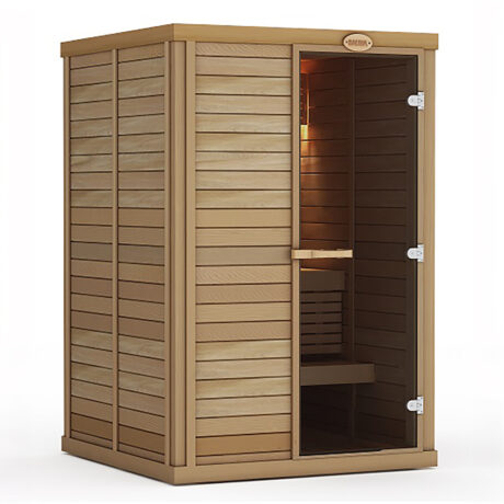 Cedar SAWO sauna with right hand glass door