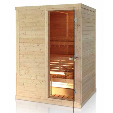 2-3 person sauna with right hand door in spruce